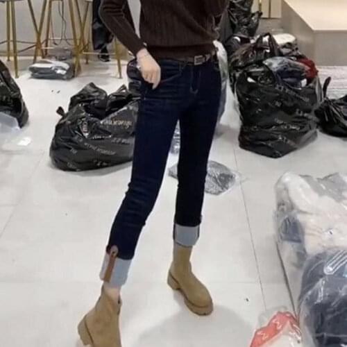 Woman Jeans Pants Autumn Winter Loose Plus Size Straight-Leg Pants Pantalones Vaqueros Mujer