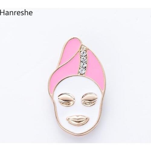 Women Face Pin Badge Medical Gift Gold Silver Color Rose Gold Brooches Pins Metal Crystal Jewelry Enamel Pins Women Accessories