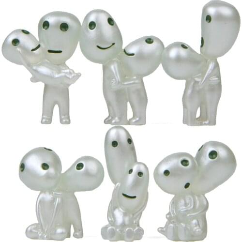 1PC Princess Mononoke Glow in Dark Twin Elves Figure Decoration Kodamas Luminous Elf Tree Man Dolls Noctilucous Figurines Toys