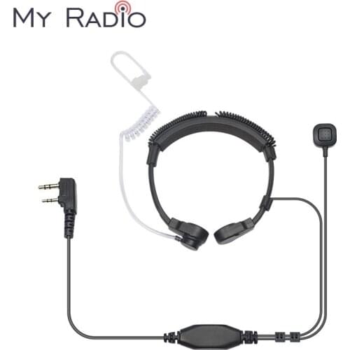 2 Pin Covert Acoustic Tube Earpiece Headset PTT Throat MIC Microphone Earphone For Baofeng UV5R For Kenwood KPG Throat earbud