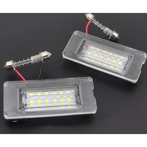 2Pcs CanBus No Error LED License Plate Light For BMW Mini Cooper R56 R57 R58 R59 Error Free Bright White Number lamp