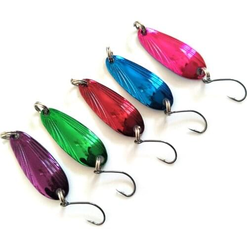 50pcs/lot 3.5g 3.3cm Fishing Tackle Bait Fishing Metal Spoon Lure Bait For Trout Bass Spoons Small Hard Sequins Spinner Spoon