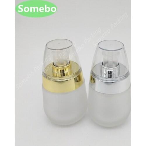 500Pcs/lot 30ML Matt Glass Lotion Bottle With Emulsion Pump, 30CC Empty Frosted Glass Essence Oil Bottles For Cosmetic