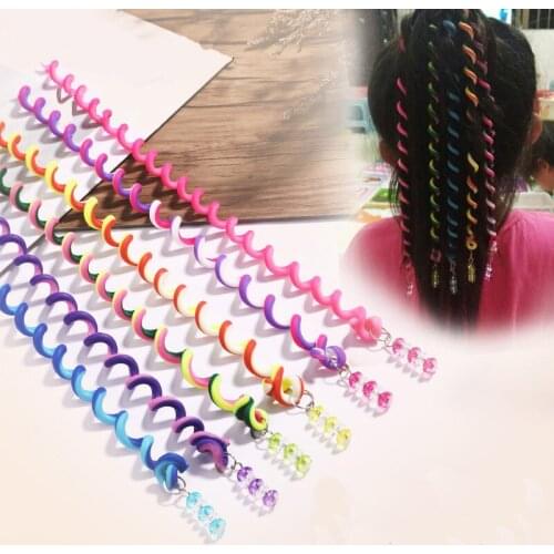 6pcs/lot Cute Girls Soft Clay Weaving Artifacts Hair Bands Baby DIY Twist Braid Curly Hair Styling Tool Children Accessories