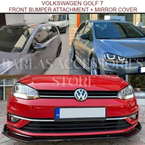 For Volkswagen Golf 7 Accessories Golf 7 Mk7 Golf Front Bumper Attachment + Golf 7 Mk7 Mirror Cover Piano Black