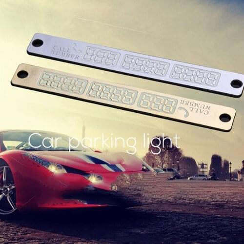 Car Temporary Parking Card Phone Number Card Notification Night Light Sucker Plate Car Styling Sticker Interior Accessories