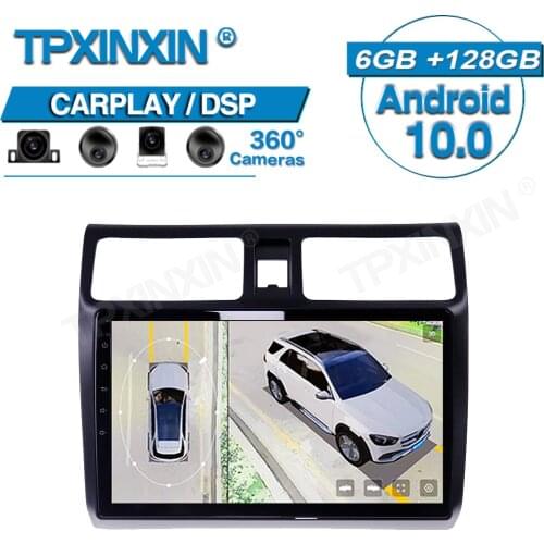 6+128G Android 10 For SUZUKI SWIFT 2003-2010 360 HD Auto Surround View Camera Car Multimedia Player Stereo Radio GPS Navigtion