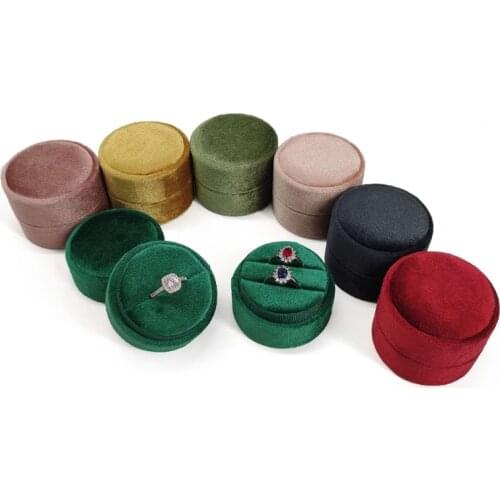 Velvet Ring Box Jewelry Packaging Box Velvet Single Round Ring Box