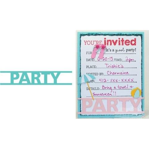Block Word Party Metal Cutting Dies Stencil for DIY Scrapbooking Photo Album Embossing Paper Cards Decorative Crafts Die Cuts