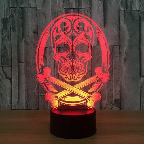 Skull 3D LED Lamp Atmosphere Night Lights LED Lamp Touch Sensor Halloween Theme Party Living Bedroom Table Desk Decor Drop Ship