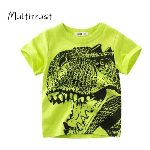 Children for Boys a Boy Girls Kids Kids Shirts Child Baby Toddler Cotton Dinosaur Pattern Tee Tops Clothing Short