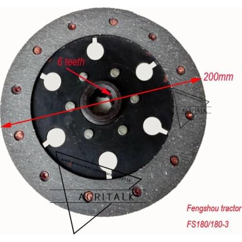 The clutch discfor Fengshou FS180-3 / FS184 tractor with J285T / IL212ICAF, part number: 18.21.012