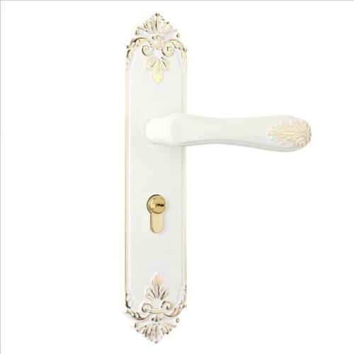 WHITE COLOR ZINC-ALLOY MATERIAL DOOR LOCK WITH BRASS CYLINDER SUIT FOR 30-50MM THICKNESS