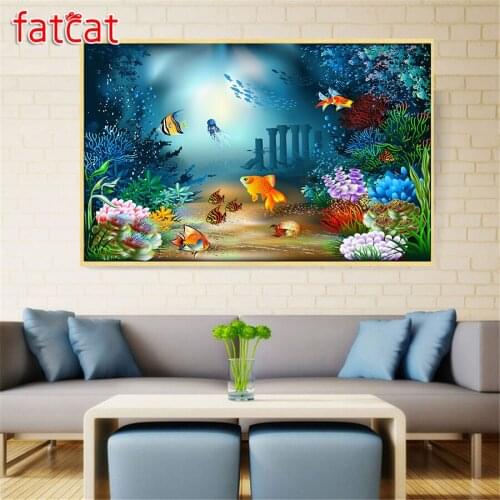 FATCAT underwater scenery 5d diy diamond painting full square round drill diamond embroidery sale home decoration AE2272