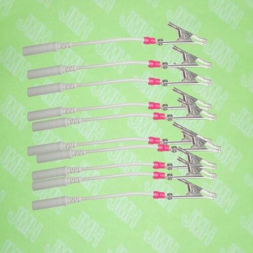 ECG and EKG cable electrodes adapter,use with 4.0 Banana shift to Veterinary clip leadwires,10pcs in set