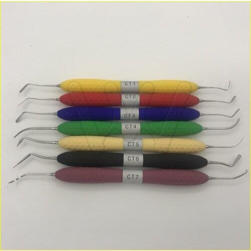 Quality Dental resin filler Aesthetic restoration kit LM Resin knife Plastic dresser with silicone handle