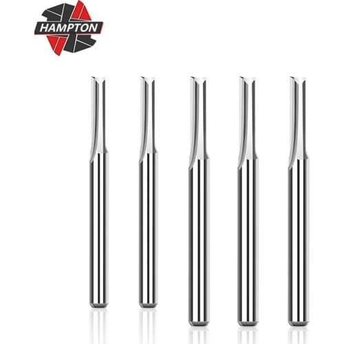 3.175mm Shank 2 Flute Straight End Mill Tungsten Carbide End Mill CNC Router Bit Straight Slot Milling Cutter Two Flute End Mill