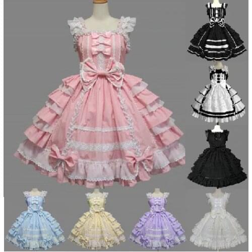 Lace Sweet Lolita Dress Custom Made Plus Size Big Bow L8