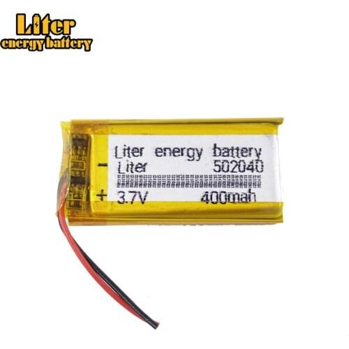 Liter energy battery 3.7V 400mAh 502040 plug Lithium Polymer Li-Po Rechargeable Battery For MP3 MP4 MP5