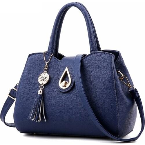 MONNET CAUTHY New Arrival Handbags Concise Casual Fashion Totes Tassel Zipper Solid Color Navy Blue Black White Crossbody Bags
