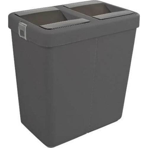 Motek 80 Litre Hassas Kapaklı Çift Gözlü Geri dönüşüm Çöp Kovası