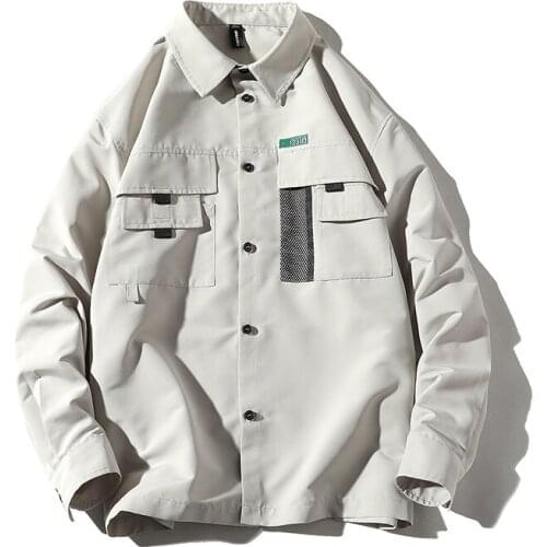 Men Casual Tooling Jacket Spring Autumn 2020 New Fashion Vintage Jackets Street Slim Button Windbreaker Jacket Men