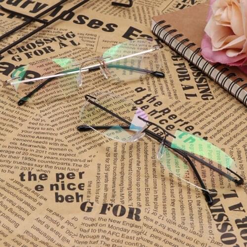Mens Titanium Alloy No Rim Reading Glasses Frameless Folding Eyeglasses Presbyopia Eyewear + 1.0 + 1.5 + 2.0 + 2.5 + 3.0 + 3.5