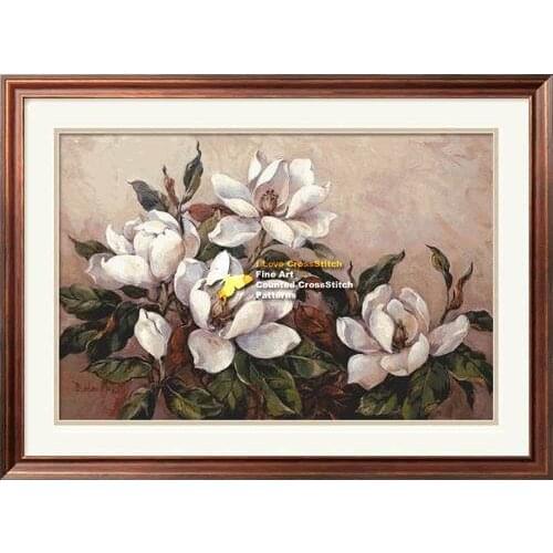 Top Quality hot selling lovely beautiful counted cross stitch kit jasmine flower, white flower flowers