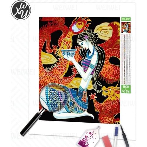 Diamond Art Kits for Adults New Born Dragon Diamond Painting Accessories Silhouette Fairy Diamond Mosaic Virtuous Dragons Stitch