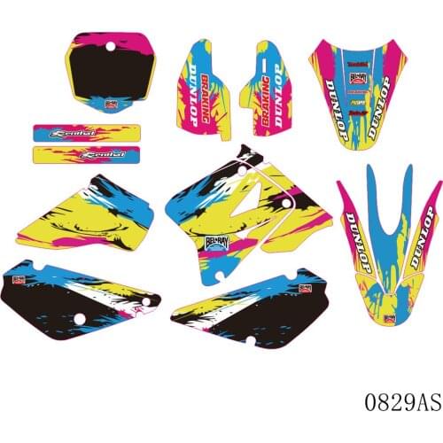 Full Graphics Decals Stickers Motorcycle Background Custom Number Name 3M Matte For SUZUKI RM85 RM 85 2001-2017