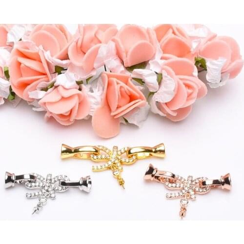 Wholesale DIY Natural Stones Beads Jewelry Making Accessories Silver/Gold/Rose Gold Metal Connector Clasps Findings