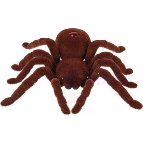 New Scary Remote Control Creepy Soft Plush Spider Infrared RC Tarantula Toy Kid Gift