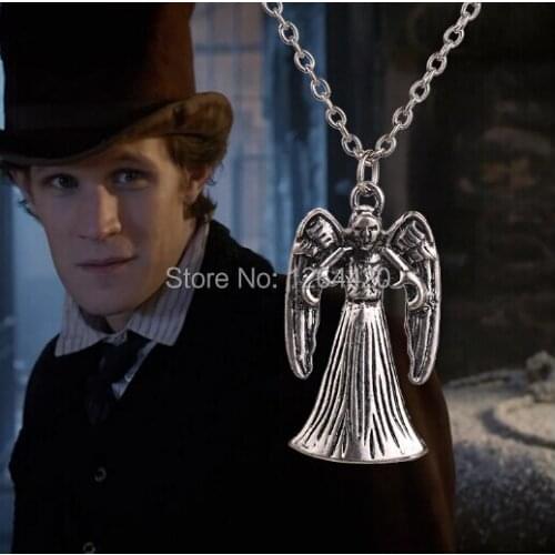 2015 new Free Shipping 20PCS/LOT Necklace Weeping Angel Necklace Double-sided Pendant Necklace