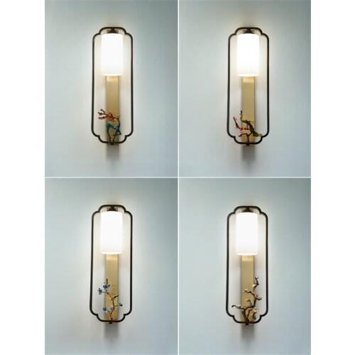 New Chinese iron hanging lantern wall lamps modern living room aisle corridor Zen bedroom bedside study decor sconces lights