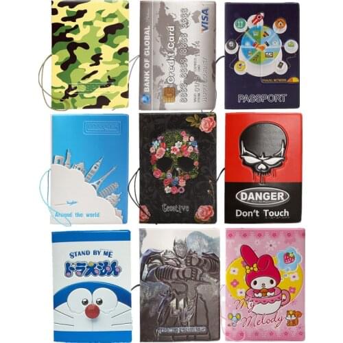3D Design Women Men Travel Passport Holders Cartoon PVC Plane Ticket Documents Cover 14*9.6cm ID Credit Card Holder
