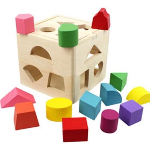 Educational Intelligence Box Easy to Use Universal Hands-on Learning Thirteen-Hole Geometric Shape Matching Block Boxes for Baby