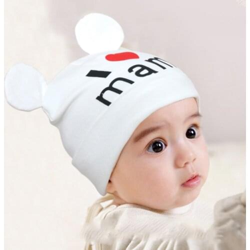 Spring Baby Hats For Girls Cap Cute Ear Newborn Boys Girls Knitted Print Caps Beanies baby bonnet Toddler Kids Hat