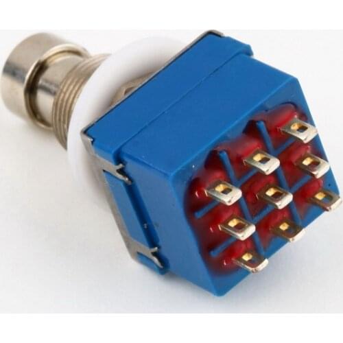 9-pin 3PDT Guitar Effects Pedal Box Stomp Foot Metal Switch True Bypass Hot Selling blue