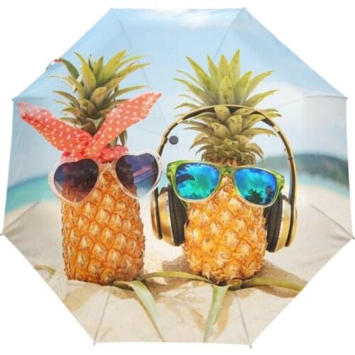 2017 Creative Pineapple Beach Umbrella Fully Automatic Folding Umbrella for Men Adult Umbrellas Rain Women Umbrella