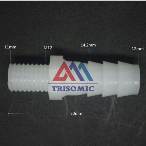12mm-M12 Straight Connector Plastic pipe Fitting Barbed Connector with thread Material PE Joiner Fitting Aquarium Fish Tank