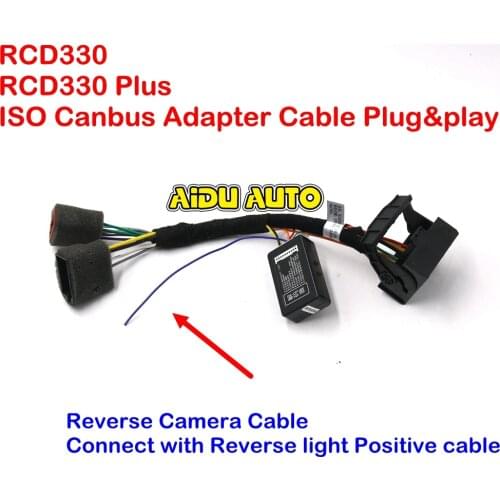 RCD330 Plus Plug&Play ISO Quadlock Adapter Cable w/ CANBUS Decoder Simulator For VW Golf VI Jetta 5 6 MK5 MK6 Passat B6 Polo
