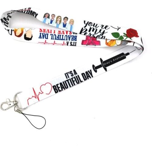 Cartoon Greys Anatomy Mobile Phone Strap Lanyard For Keys ID Card Badge Holder Neck StrapHang Rope Webbing Doctor Nurse Gifts