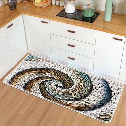 Modern Colourful Bathroom Kitchen Carpet Hallway Doormat AntiSlip Rug Absorb Water Kitchen Mat Bath Mat Pebble Pattern Floor Mat