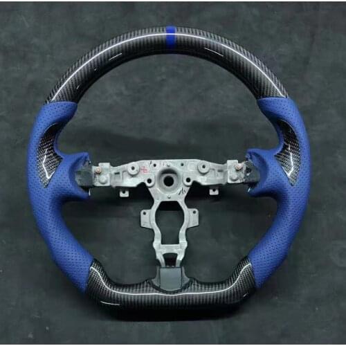 Cuatomized Trim Real Carbon Fiber Sports Steering Wheel Alcantara Perforated Leather compatible for INFINITI FX30 FX35 FX37 2013