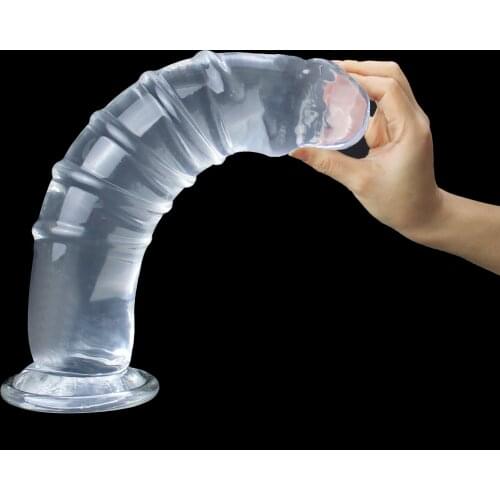 33.5cm Super Huge Dildo Realistic Penis For Women Masturbate Dick Sex Toys Transparent Jelly Soft Dildo Penis Female Masturbator