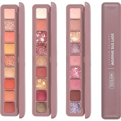9 colors glitter eye shadow pearlescent matte waterproof eyeshadow Palette durable three-dimensional eye makeups