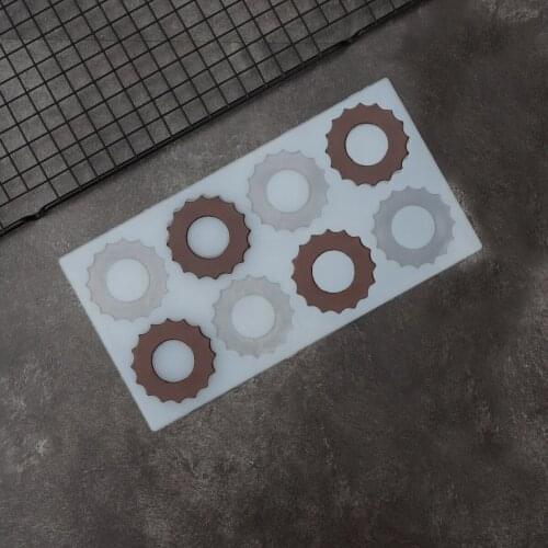 Wavy Edge Ring Shape Chocolate Stencil DIY Hollow Out Round Circle Chocolate Chip Cake Decorating Silicone Mold Chablon