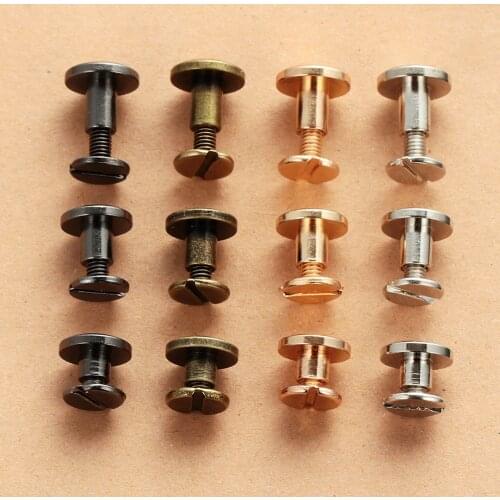 10Pcs Luggage Leather Metal Craft Solid Screw Nail Rivet Double Curved Round Head Clothes/Bag/Shoes/Belt/Strap Rivet Book Screws