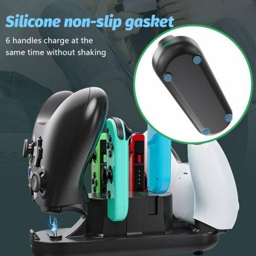 Aolion Charging Dock Station For PS5 Nintend Switch Universal 6 In 1 Charger Base with USB Type C Controller for Xbox Series