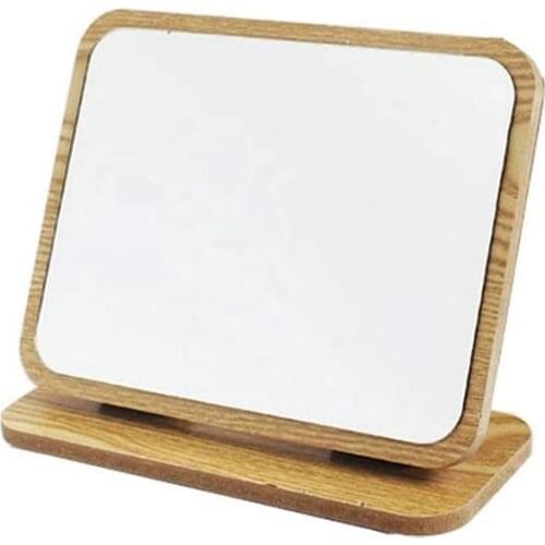 Vanity Mirror Wooden Rustic Surface Countertop Desktop Stand Travel Mirror Foldable Dressing Table Bedroom Adjustable
